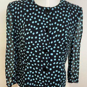 Vintage Cynthia Rowley for Maggy Boutique Chiffon Top Blouse with Shoulder Pads
